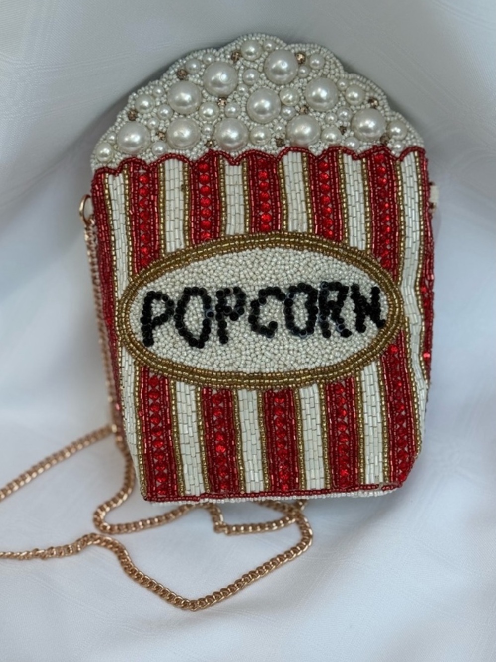 Beaded Popcorn Purse with shoulder strap